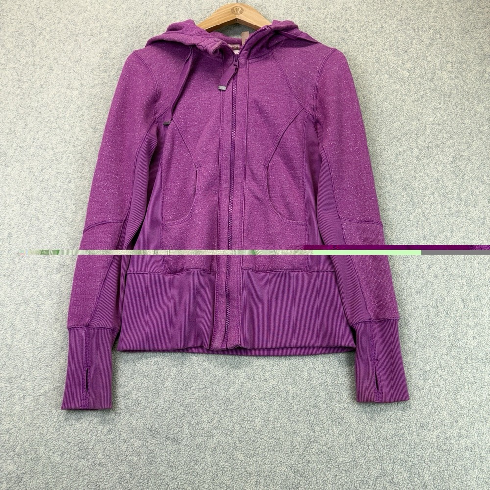 Zella Women's Purple Full Zip Hooded Sweatshirt Thumbholes Size S/P